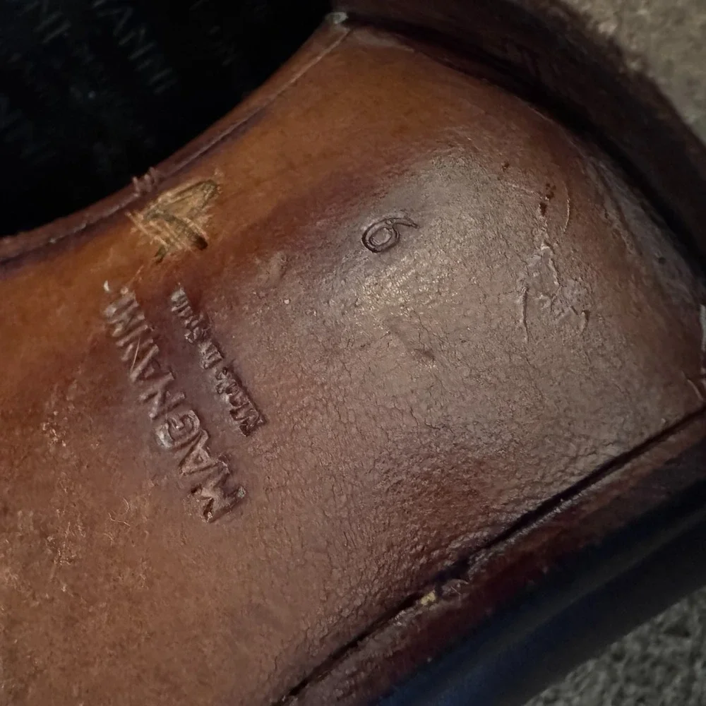 Magnanni Mens Leather Cap Toe Derby Brogues Dark Brown EU 42 US‎ 9.5 - Picture 12 of 13